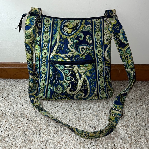 Vera Bradley Handbags - Vera Bradley Blue Paisley Quilted Crossbody Bag- OS